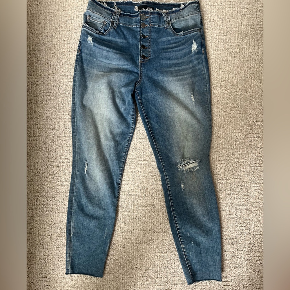 Kut Distressed Skinny Jeans (size 12) - Picture 3 of 4
